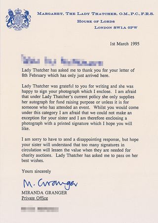 Lot #328 Margaret Thatcher - Image 2