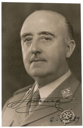 Lot #274 Francisco Franco Signed Photograph - Image 1