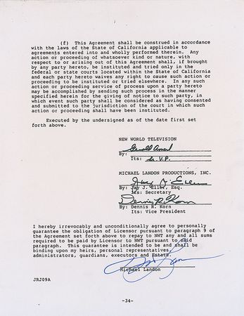 Lot #1220 Michael Landon Documents - Image 1