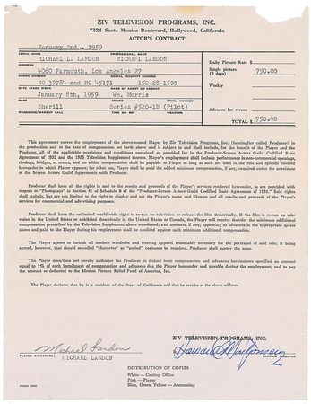 Lot #1220 Michael Landon Documents - Image 2