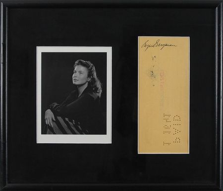 Lot #1094 Ingrid Bergman Check - Image 1