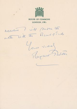 Lot #329 Margaret Thatcher: 1969 letter addressing problems on a charter flight - Image 3