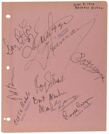 Lot #1004 Entertainers: Astounding early 1970s autograph book including Hayworth, Reagan, Murphy, and Streisand - Image 4