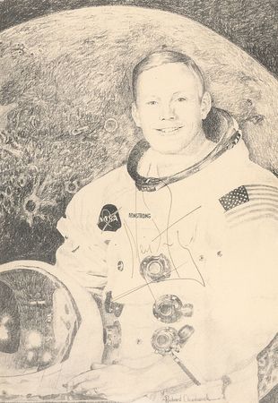 Lot #399 Neil Armstrong Signed Photograph - Image 1