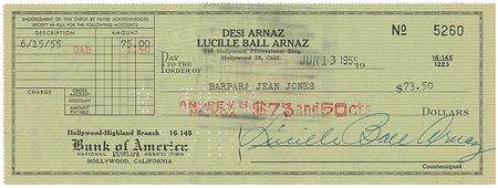 Lot #1077 Lucille Ball and Desi Arnaz Checks - Image 1