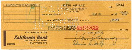 Lot #1077 Lucille Ball and Desi Arnaz Checks - Image 2