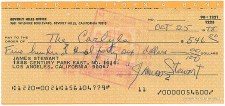 Lot #1316 James Stewart Checks - Image 2