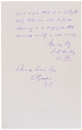 Lot #557 Bret Harte Handwritten Letter Signed - Image 2