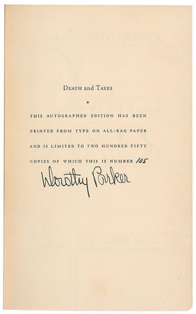 Lot #499 Dorothy Parker: The acclaimed writerâ€™s limited edition poetry collection - Image 1