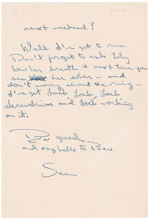 Lot #1007 Sean Flynn: Rare letter from son to father: ?I hope that Annabel didn?t get hysterical in the rehearsal? - Image 3