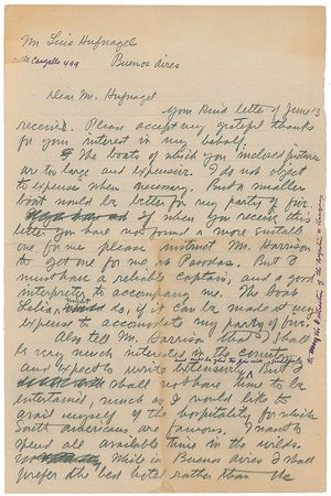 Lot #555 Zane Grey: ?The trip undertaken without a reliable sober captain would be extraordinarily dangerous? - Image 1
