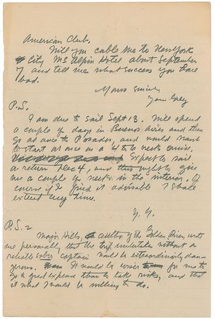 Lot #555 Zane Grey: ?The trip undertaken without a reliable sober captain would be extraordinarily dangerous? - Image 2