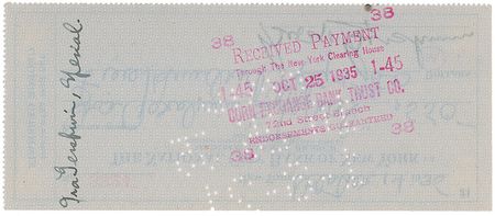 Lot #714 George and Ira Gershwin: George makes a sizable payment to his brother, which he gladly endorses - Image 2