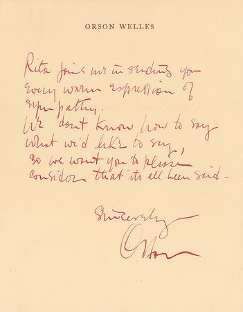 Lot #1378 Orson Welles: ?All of us who loved the theatre loved William Collier? - Image 2