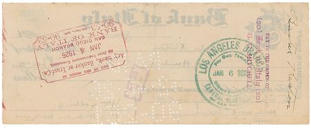 Lot #1365 Buster Keaton Check - Image 1