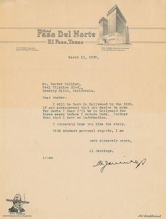 Lot #1363 Al Jennings Book and Typed Letter Signed - Image 1