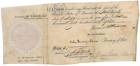 Lot #8 James Monroe and John Quincy Adams Signed Document - Image 2