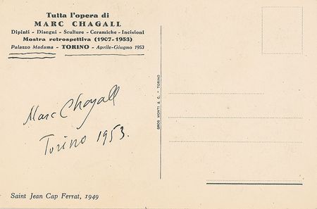 Lot #473 Marc Chagall Postcard - Image 1