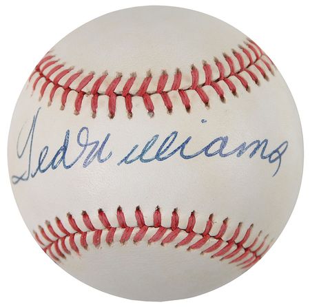 Lot #1514 Ted Williams Baseball and Signed Photograph - Image 1