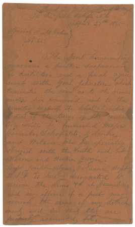 Lot #357 William T. Sherman: Official copy of Sherman’s Order #65 announcing “a further suspension of hostilities and a final agreement with Gen. Johnston which terminates the war” - Image 1