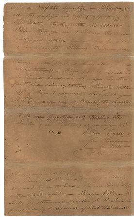Lot #114 Alamo: Slavery: The Alamo?s chief engineer and Jim Bowie?s messenger to theMexican forces sign as witnesses regarding an estate and slaves - Image 3