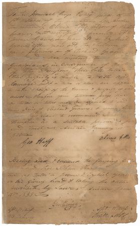 Lot #223 William Barret Travis: Incredibly scarce quadruple-signed legal document penned entirely in Travis?s hand - Image 1