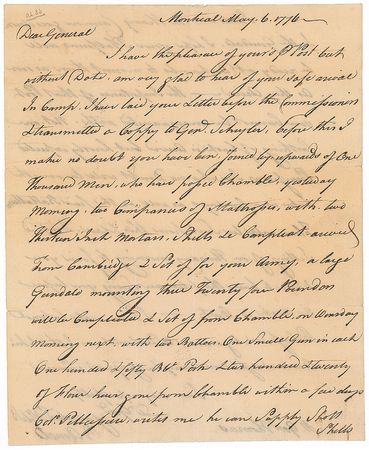 Lot #118 Benedict Arnold: Unaware of General Thomas?s hasty forced retreat from Quebec, Arnold sends troops and supplies to bolster his camp - Image 1