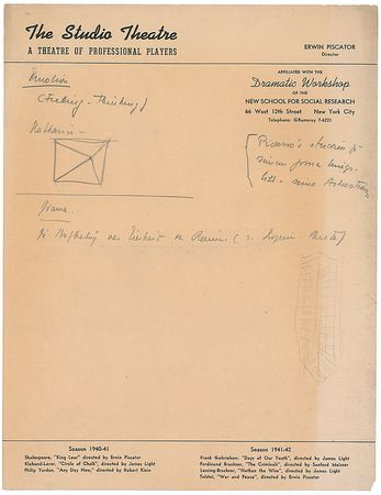 Lot #1269 Erwin Piscator Autograph Notes - Image 3