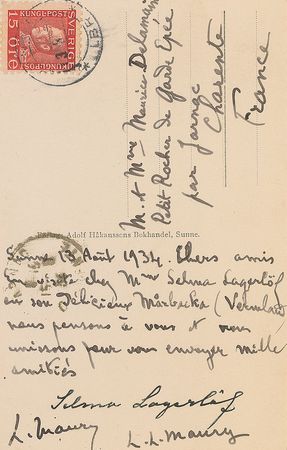 Lot #573 Selma Lagerlof Signed Letter - Image 1