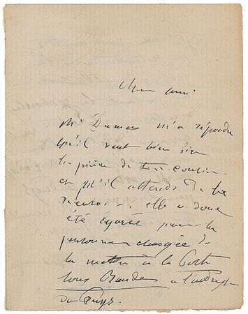 Lot #471 Jean-Baptiste Carpeaux Handwritten Letter Signed - Image 1
