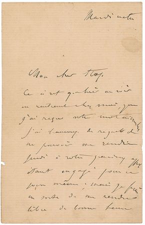 Lot #544 Gustave Dore Handwritten Letter Signed - Image 1