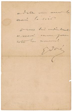 Lot #544 Gustave Dore Handwritten Letter Signed - Image 2