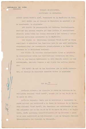Lot #126 Fidel Castro: Immediately after taking power in 1959, Castro looks to reform Cuba?s educational and cultural systems - Image 1