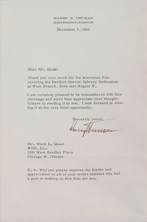Lot #69 Harry S. Truman Typed Letter Signed - Image 1