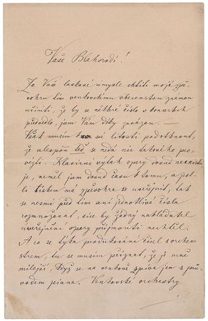 Lot #682 Bedrich Smetana: After premiering The Kiss, the composer is uneasy about a rural orchestra performing his opera: “Each individual musician prefers to listen to himself alone and does not know how to adapt to the whole” - Image 1