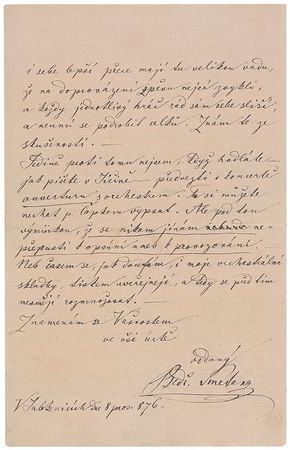 Lot #682 Bedrich Smetana: After premiering The Kiss, the composer is uneasy about a rural orchestra performing his opera: “Each individual musician prefers to listen to himself alone and does not know how to adapt to the whole” - Image 2