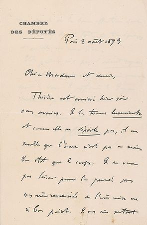 Lot #251 Georges Clemenceau Handwritten Letter Signed - Image 1