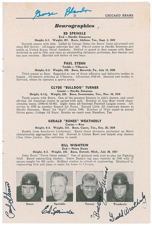Lot #1426 Chicago Bears Program - Image 1
