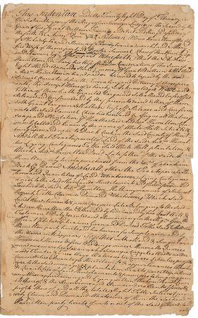 Lot #135 Declaration of Independence: Caesar Rodney: The Delaware Signer endorses a land grant including cattle and slaves - Image 1