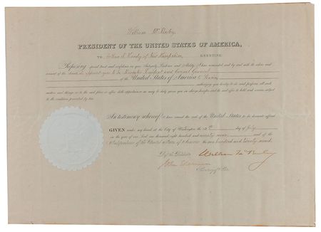 Lot #37 William McKinley: Appointing the