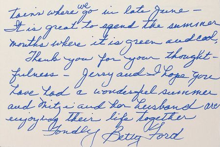 Lot #148 Gerald and Betty Ford: “The flower arrangement was gorgeous and the champagne magnificent” - Image 3