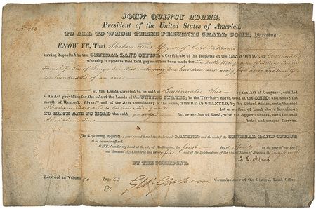 Lot #16 John Quincy Adams Signed Document