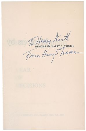 Lot #111 Harry S. Truman Book - Image 1