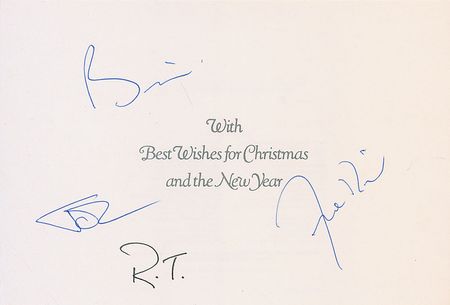 Lot #973 Queen: Queen wishes their publicist a Merry Christmas - Image 1