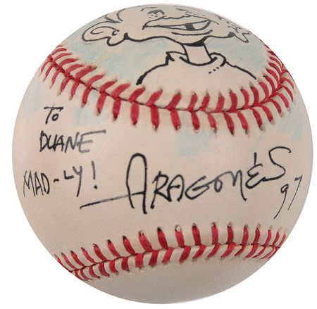 Lot #855 Sergio Aragones Baseball - Image 1