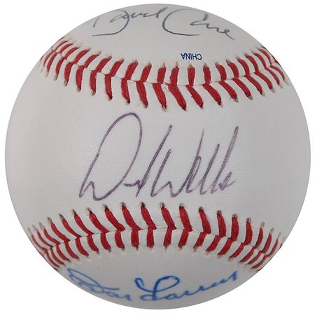 Lot #1649 NY Yankees Perfect Game Pitchers: Wells Larsen Baseball - Image 1