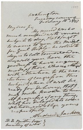 Lot #20 Andrew Jackson: President Jacksonpushes