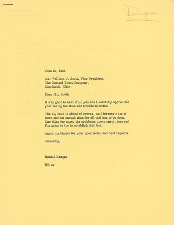 Lot #159 Ronald Reagan: “The big race is ahead of course” - Image 2