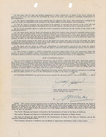 Lot #1248 Judy Garland: Garland secures representation in 1944 with Hollywood powerhouse Berg-Allenberg - Image 2