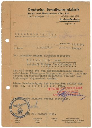 Lot #304 Oskar Schindler Typed Letter Signed - Image 1